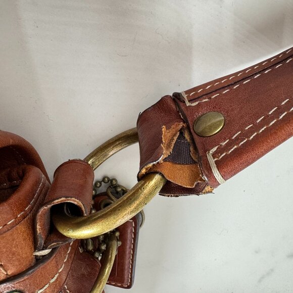 Vintage Brown Leather Saddle Shoulder Bag by Coach - Picture 10 of 11